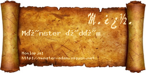Münster Ádám névjegykártya